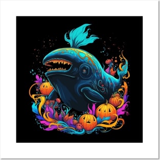 Whale Halloween Posters and Art